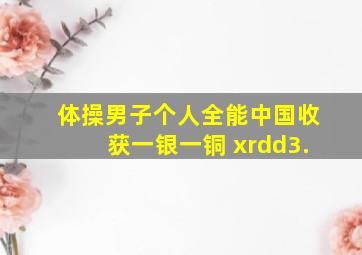 体操男子个人全能中国收获一银一铜 xrdd3.